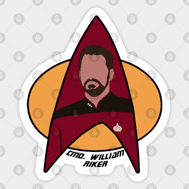 Commander Riker Sticker by Sutilmente